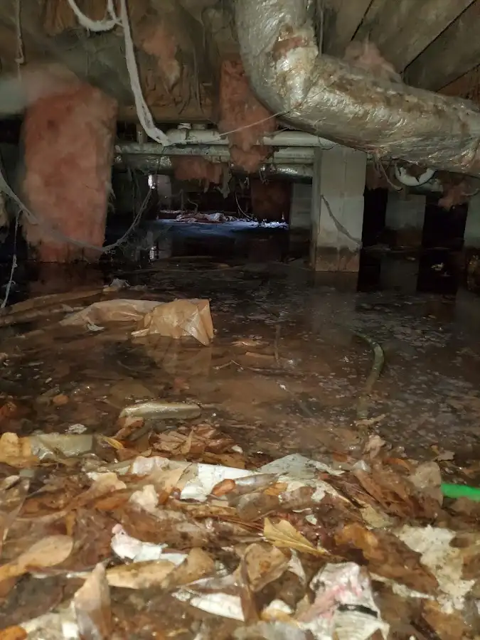 Crawl space flood assessment for Commercial Water Damage Restoration in Tinton Falls